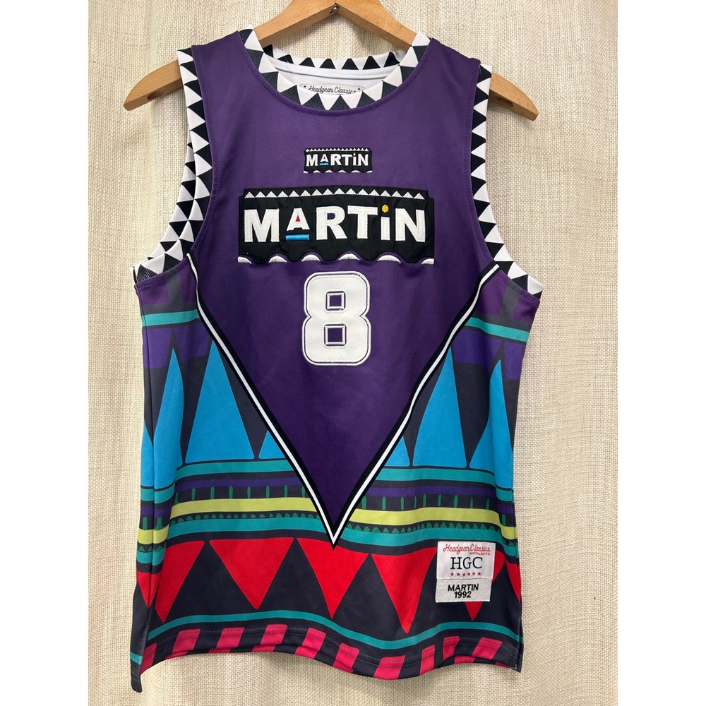 Headgear Classics Martin "I'm The Man" Purple Tribal Basketball Jersey  Large